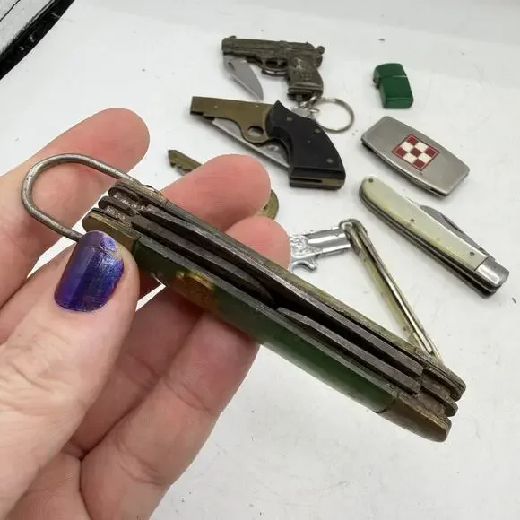 vintage Novelty Pocket Knife Knives Devil Girl Scout Gun Mini Revolver Purina - Picture 3 of 16